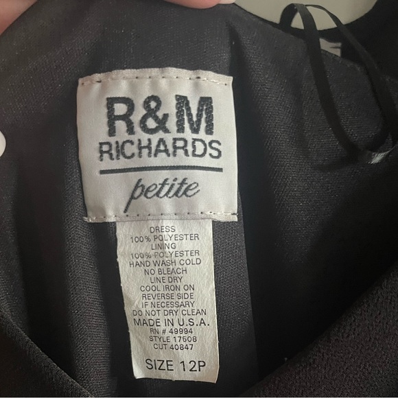 R&M Richards Dress, Black, Size 12P - Picture 5 of 7